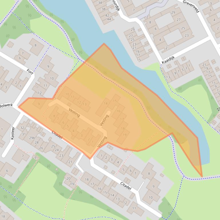 Kaart van postcodegebied 6852CR.