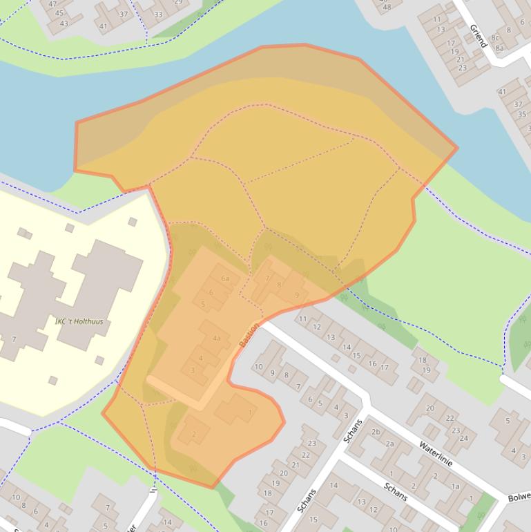 Kaart van postcodegebied 6852CW.