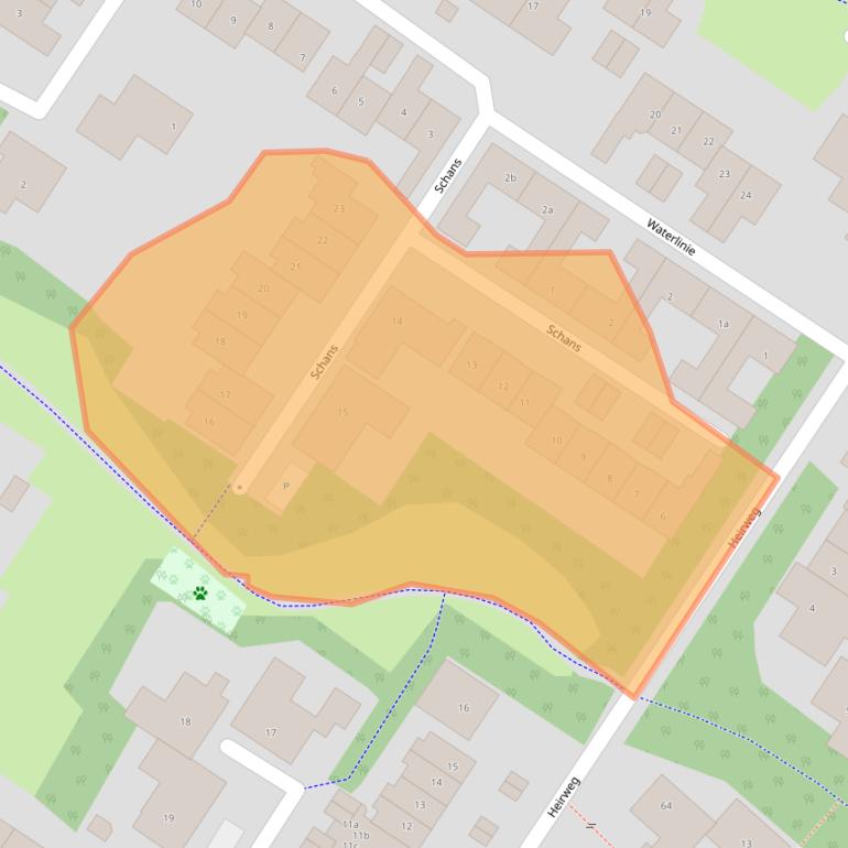 Kaart van postcodegebied 6852CX.