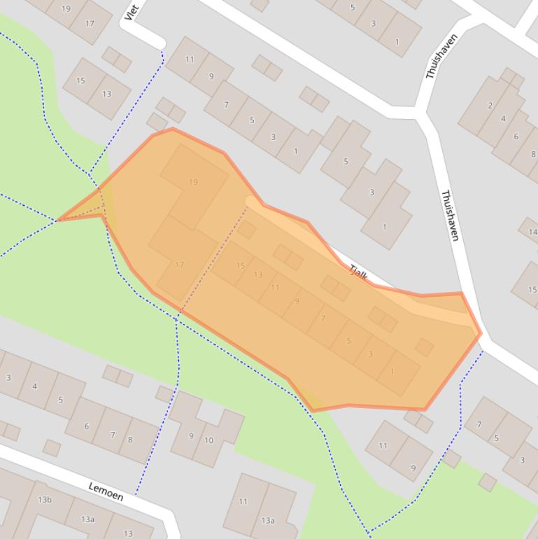 Kaart van postcodegebied 6852DG.