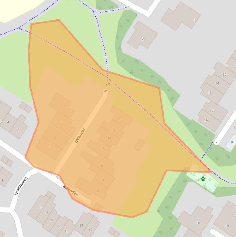 Kaart van postcodegebied 6852DJ.