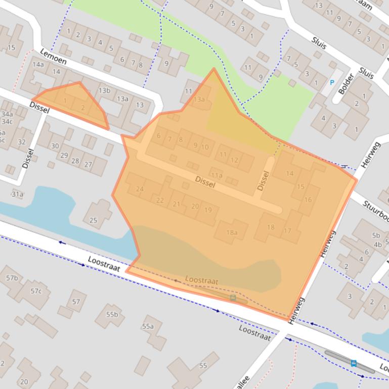 Kaart van postcodegebied 6852DP.