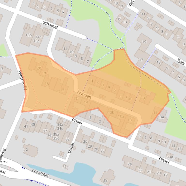 Kaart van postcodegebied 6852DS.
