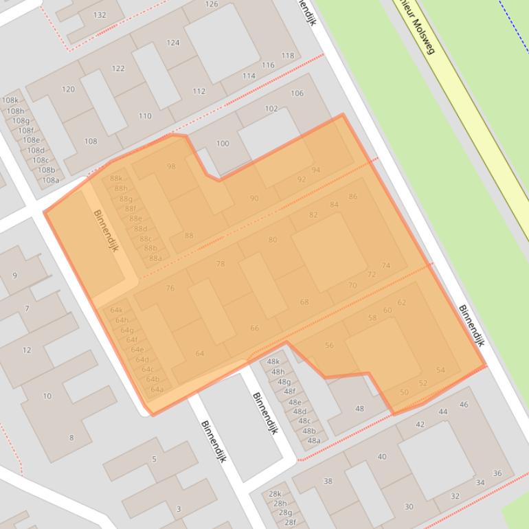 Kaart van postcodegebied 6852HT.