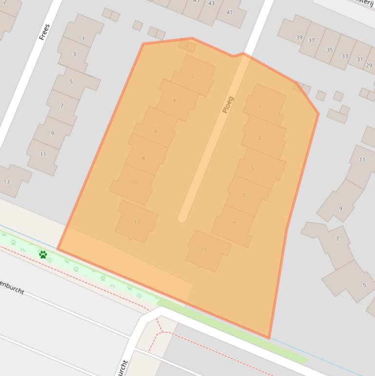 Kaart van postcodegebied 6852NG.