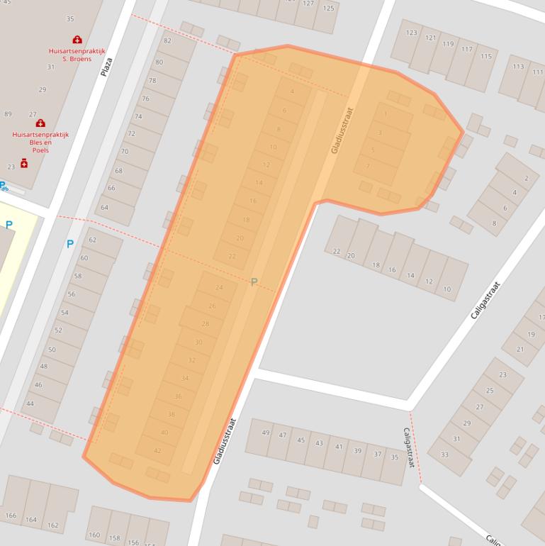 Kaart van postcodegebied 6852SB.