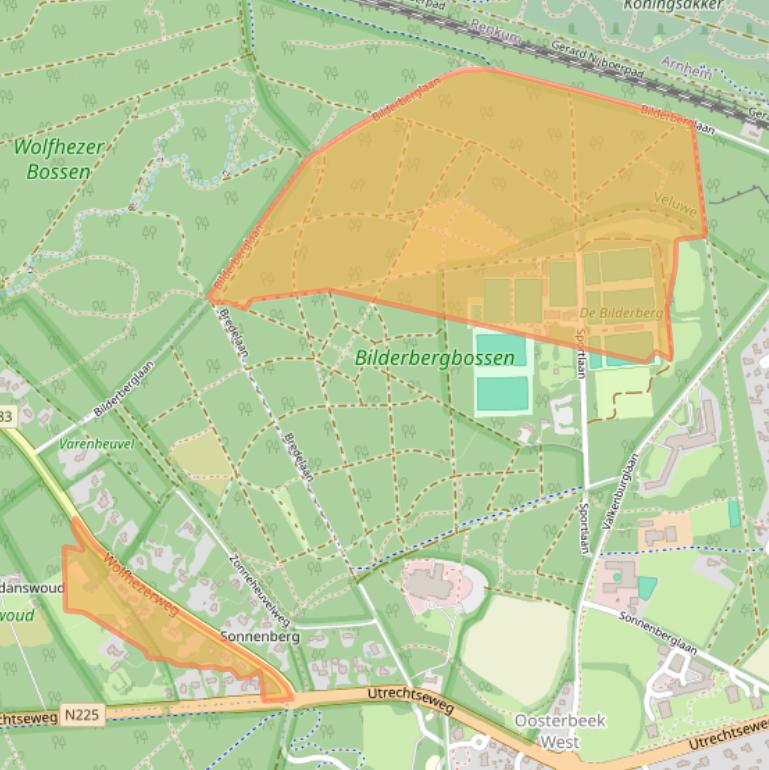Kaart van postcodegebied 6861AB.
