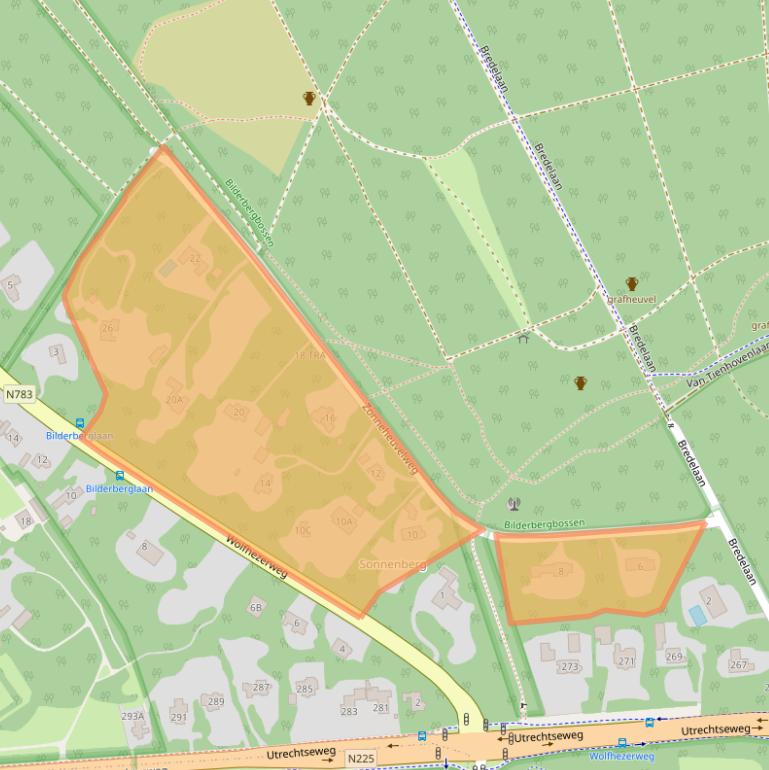 Kaart van postcodegebied 6861AE.