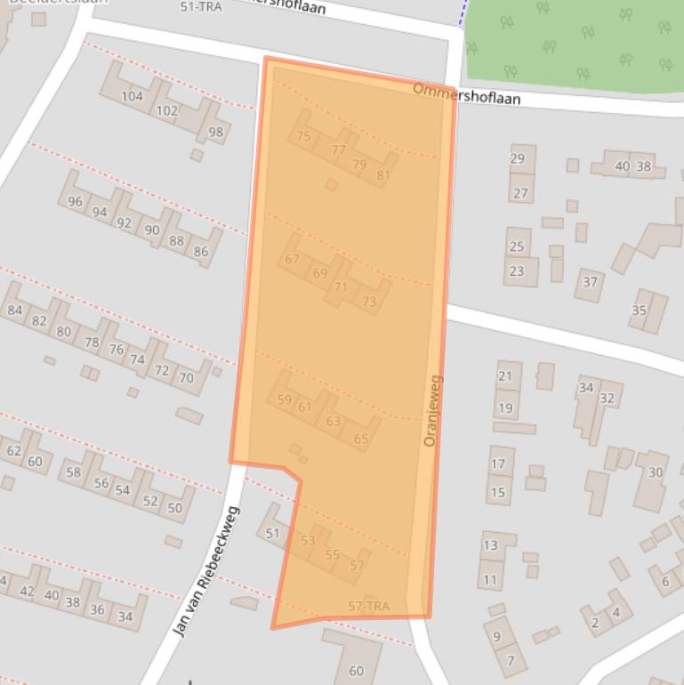 Kaart van postcodegebied 6861BE.