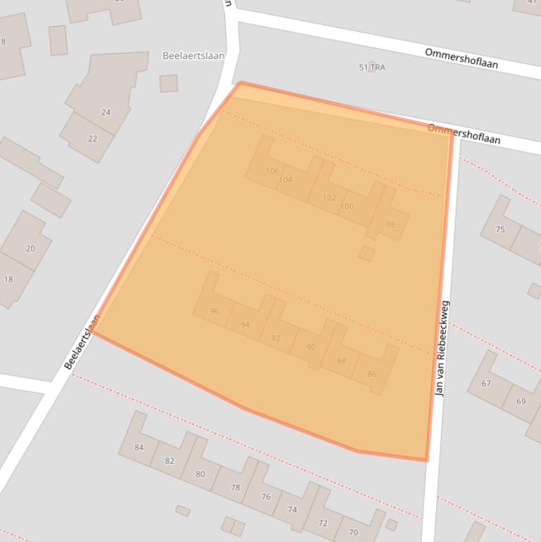 Kaart van postcodegebied 6861BJ.