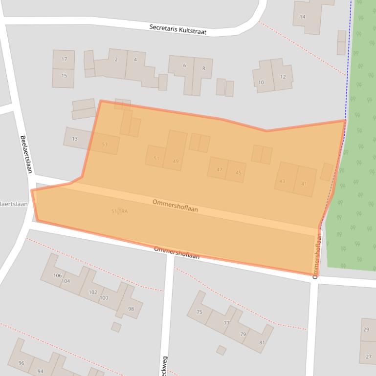 Kaart van postcodegebied 6861CJ.