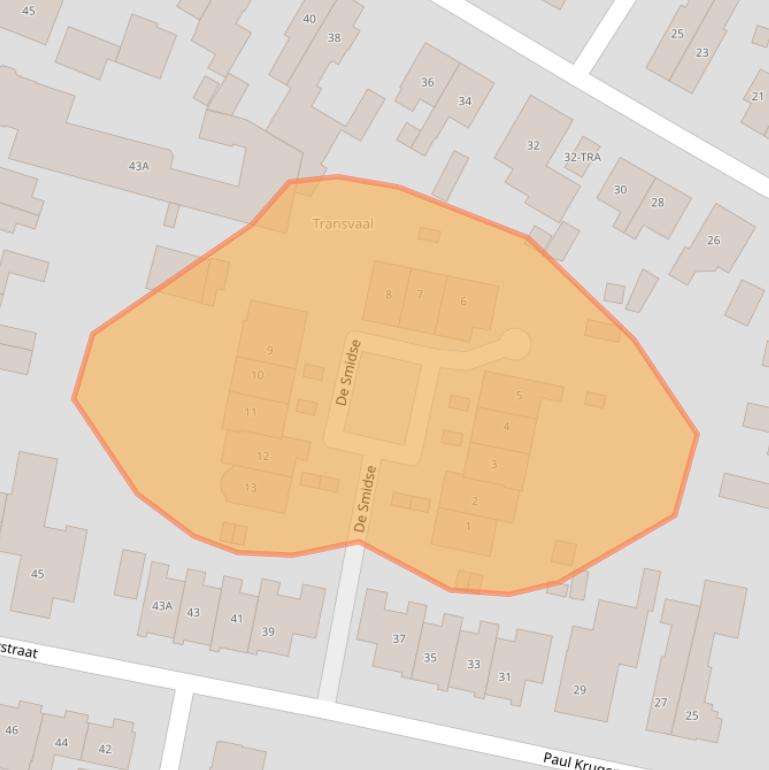 Kaart van postcodegebied 6861CZ.