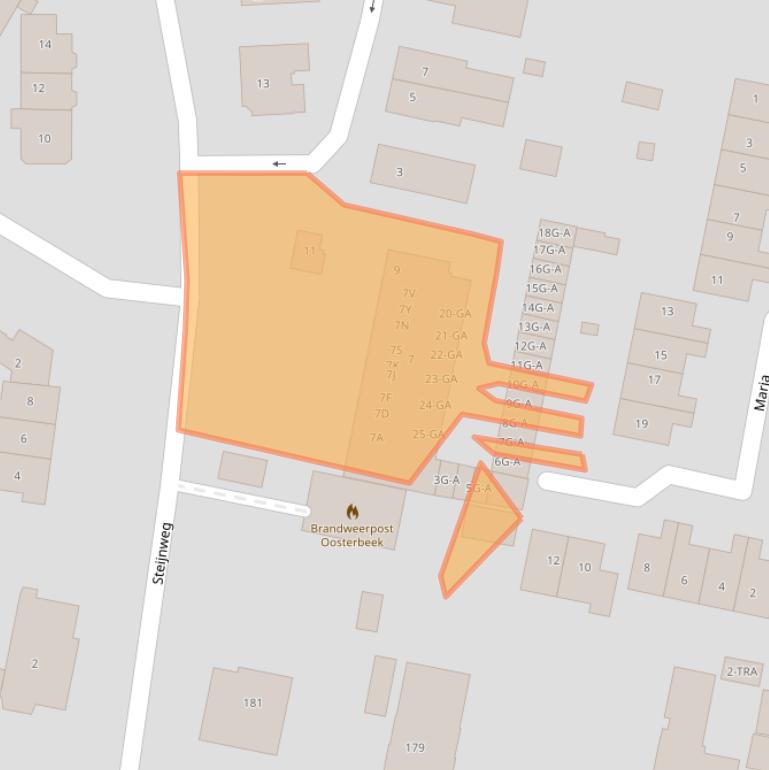 Kaart van postcodegebied 6861DD.