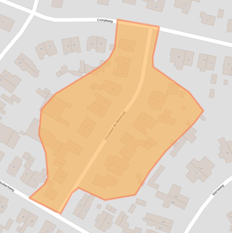 Kaart van postcodegebied 6861DL.