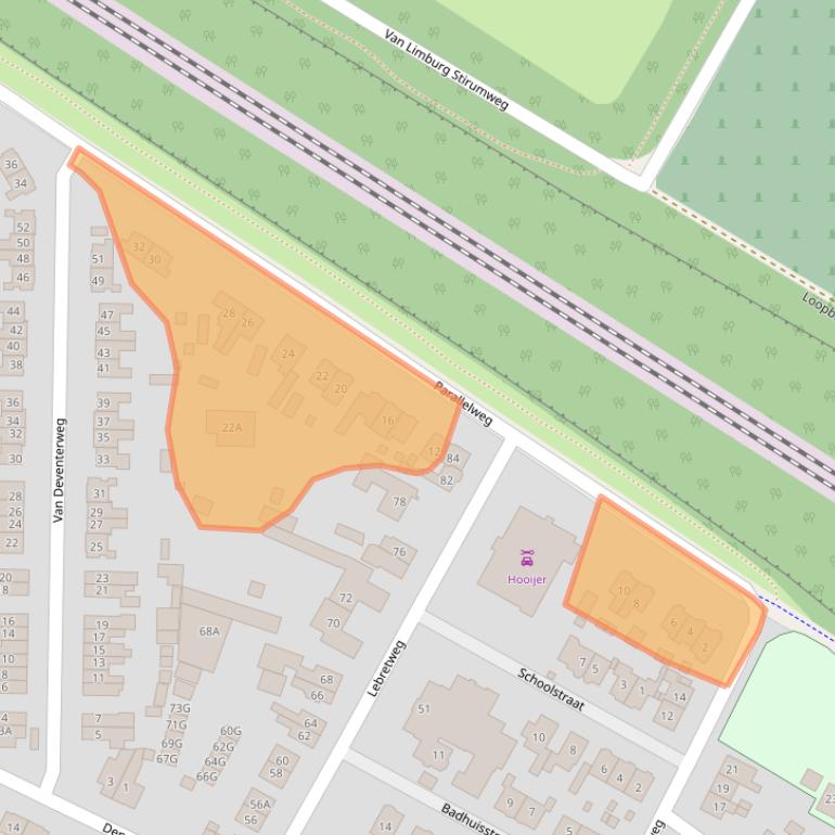 Kaart van postcodegebied 6861EK.