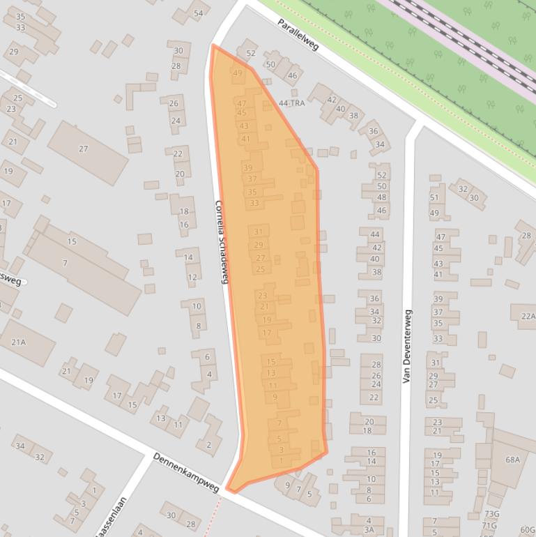 Kaart van postcodegebied 6861ER.