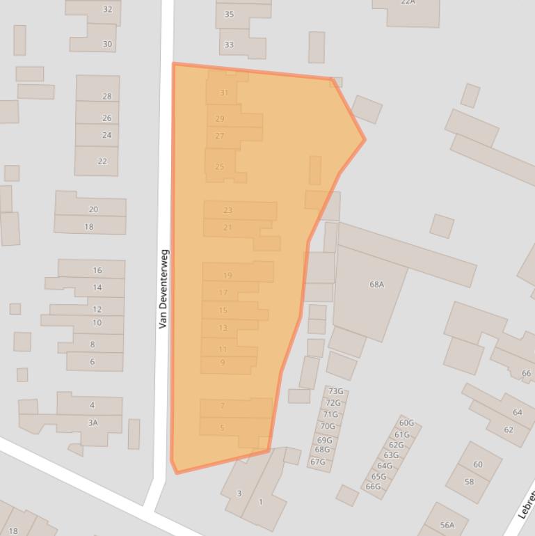 Kaart van postcodegebied 6861ET.