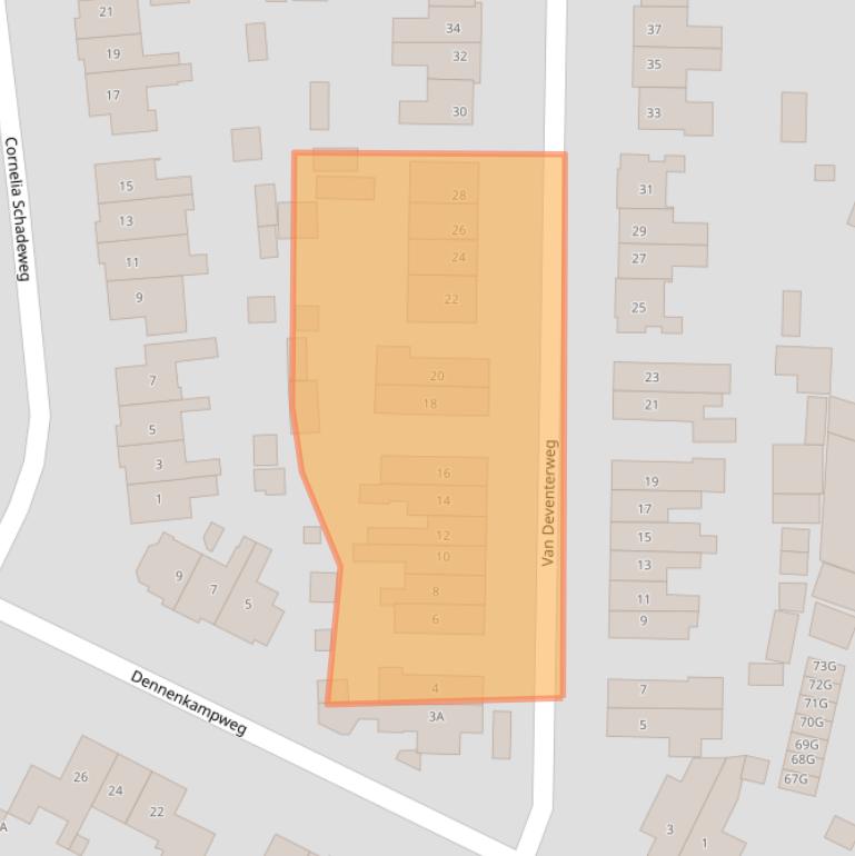 Kaart van postcodegebied 6861EW.