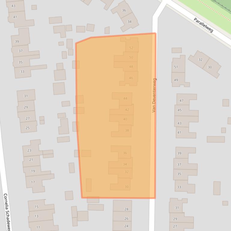 Kaart van postcodegebied 6861EX.