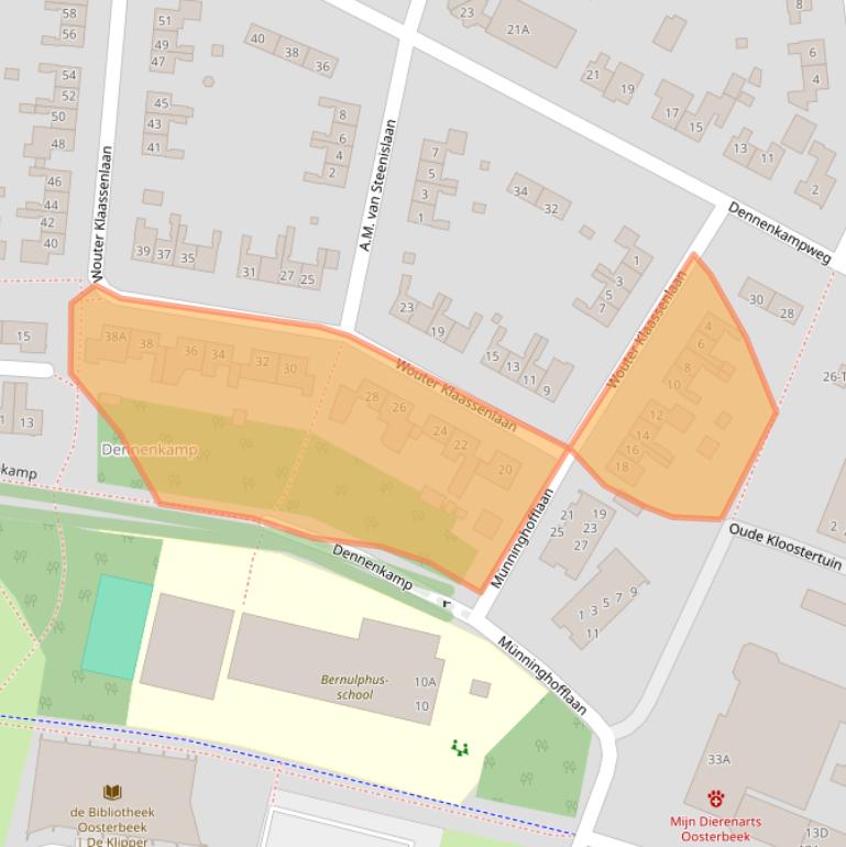 Kaart van postcodegebied 6861GL.