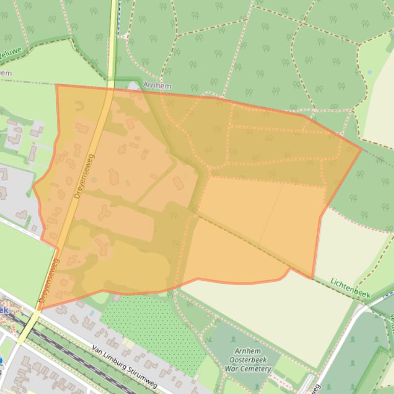 Kaart van postcodegebied 6861WK.