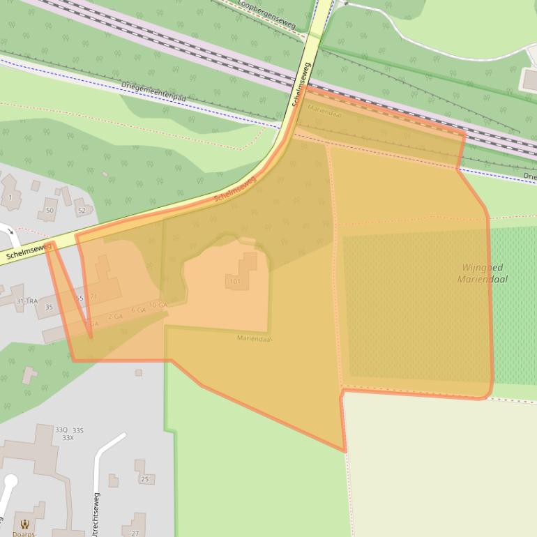 Kaart van postcodegebied 6861WT.