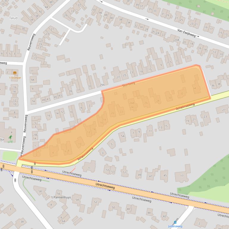 Kaart van postcodegebied 6861WV.