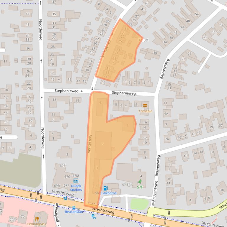 Kaart van postcodegebied 6861XM.