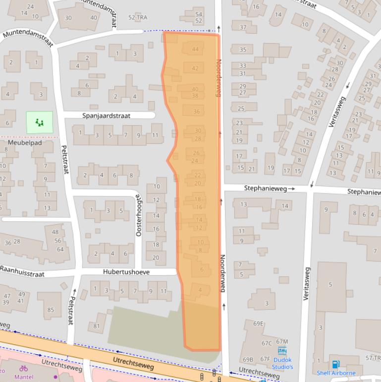 Kaart van postcodegebied 6861XX.