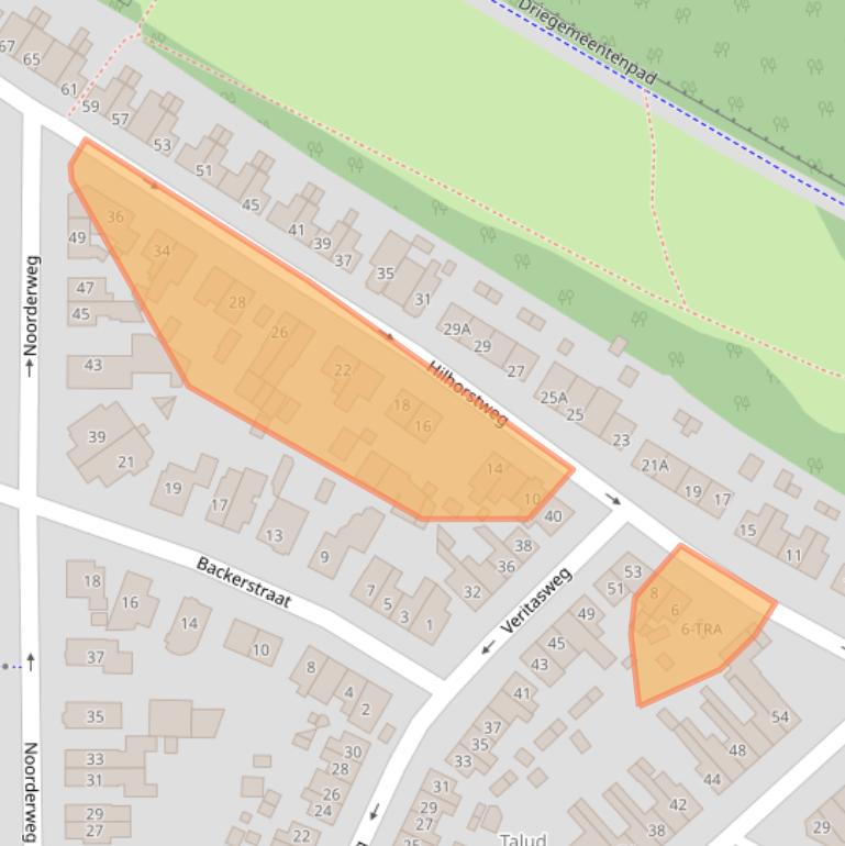 Kaart van postcodegebied 6861ZJ.