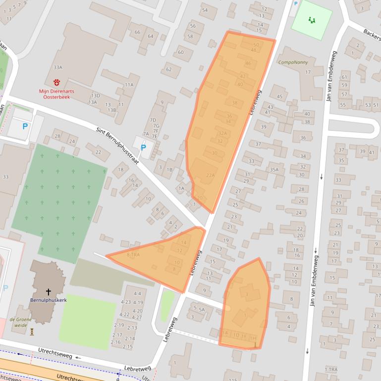 Kaart van postcodegebied 6861ZX.