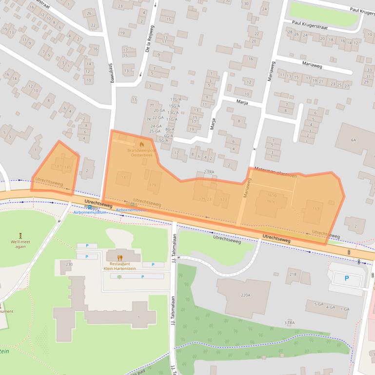 Kaart van postcodegebied 6862AJ.