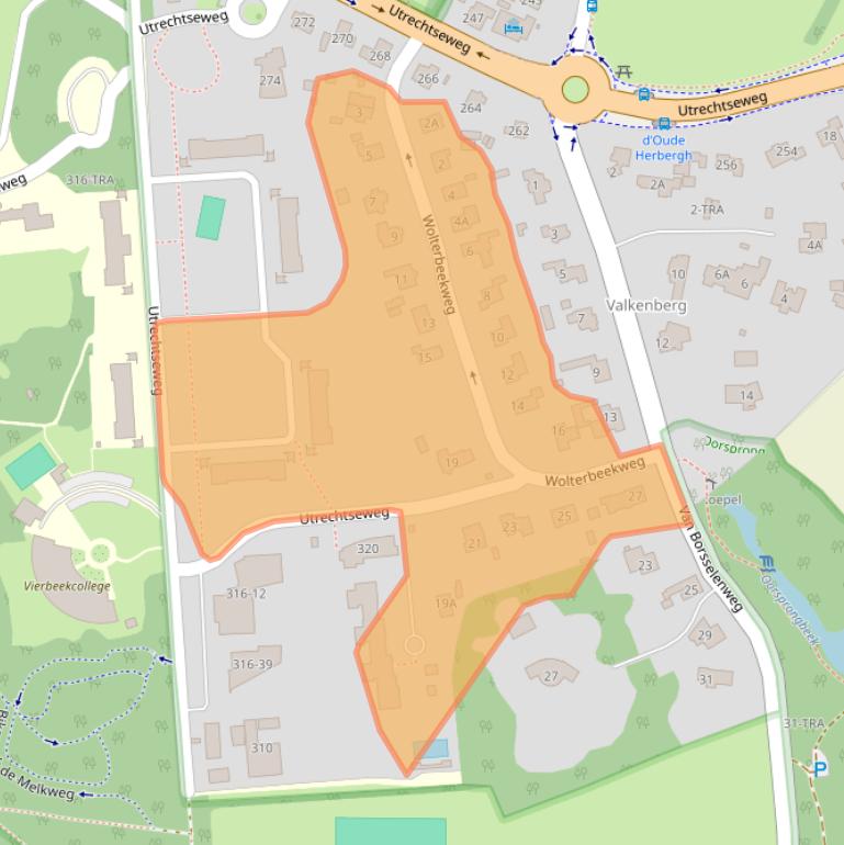 Kaart van postcodegebied 6862BE.