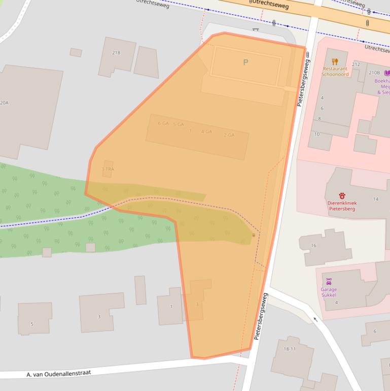 Kaart van postcodegebied 6862BS.
