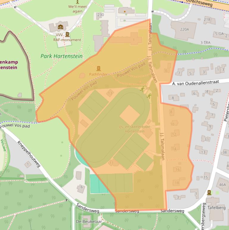 Kaart van postcodegebied 6862BZ.