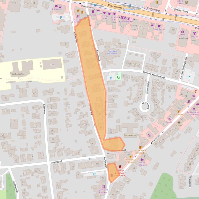 Kaart van postcodegebied 6862CH.