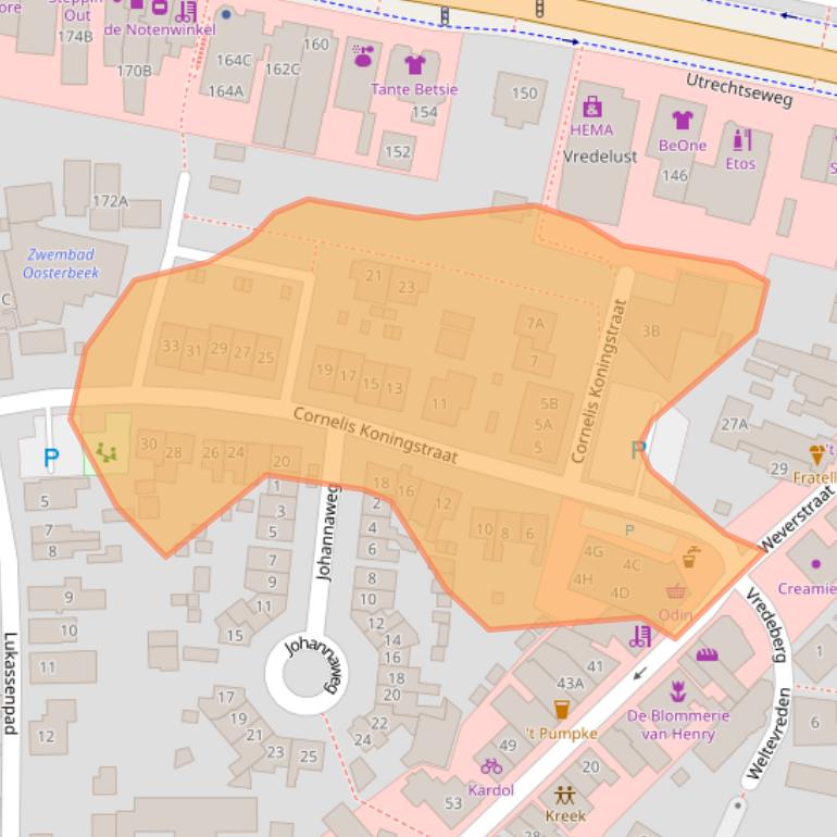 Kaart van postcodegebied 6862CK.