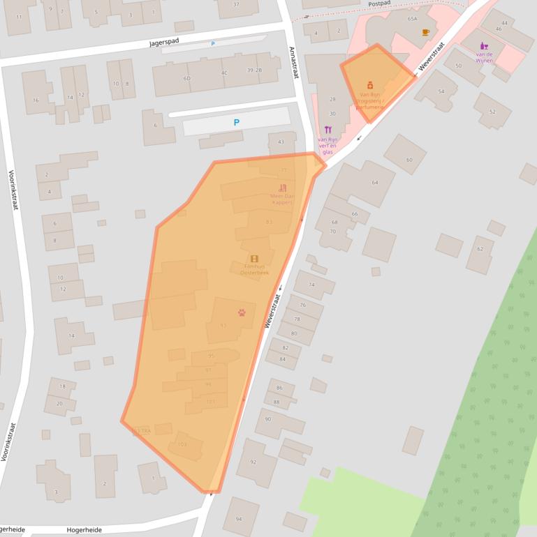 Kaart van postcodegebied 6862DL.