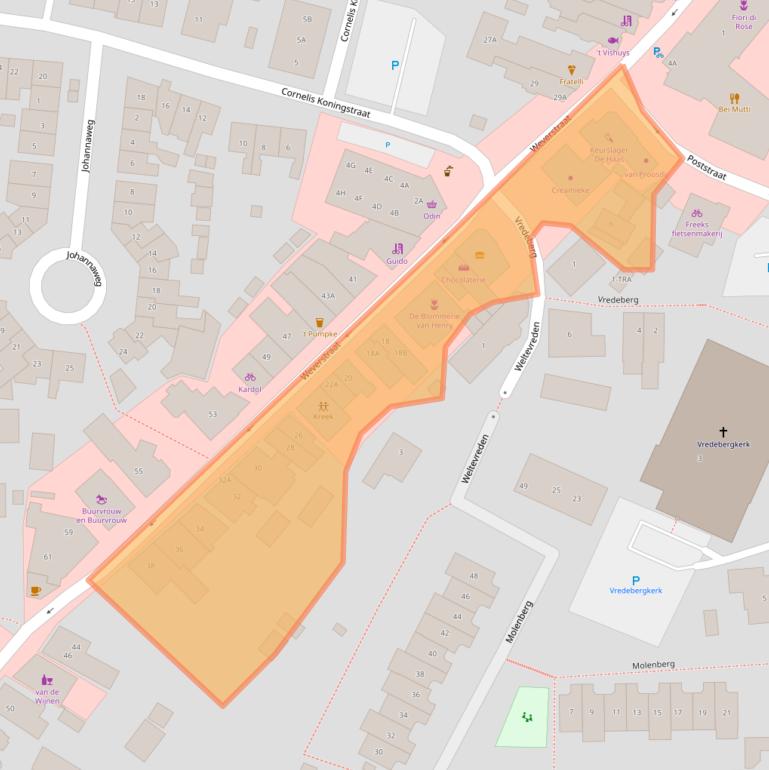 Kaart van postcodegebied 6862DP.