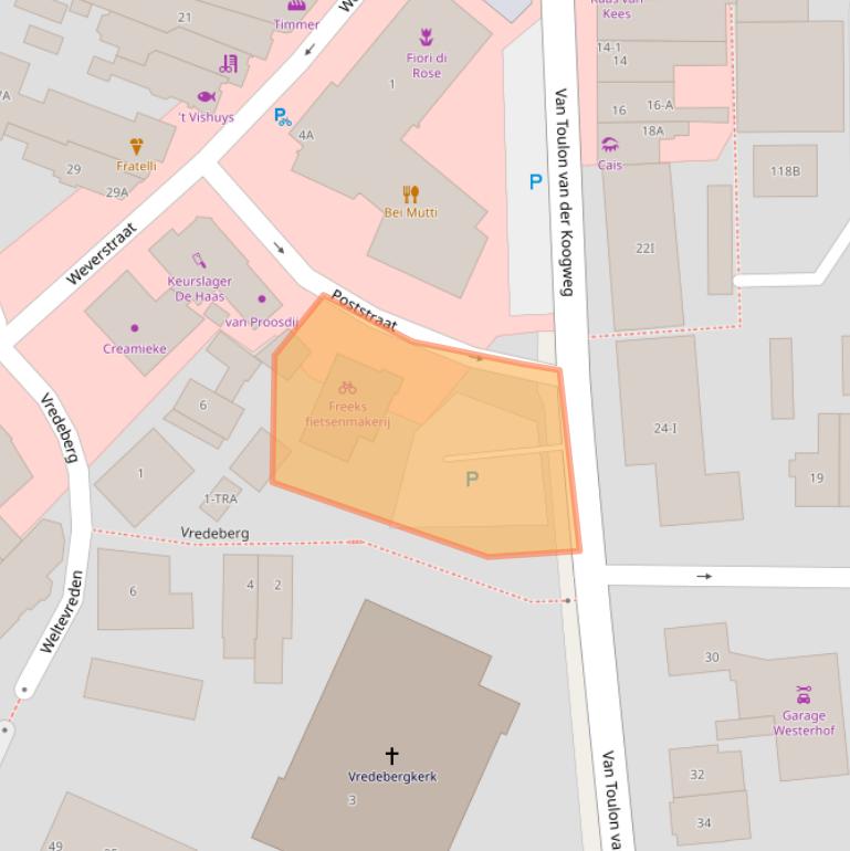 Kaart van postcodegebied 6862DW.