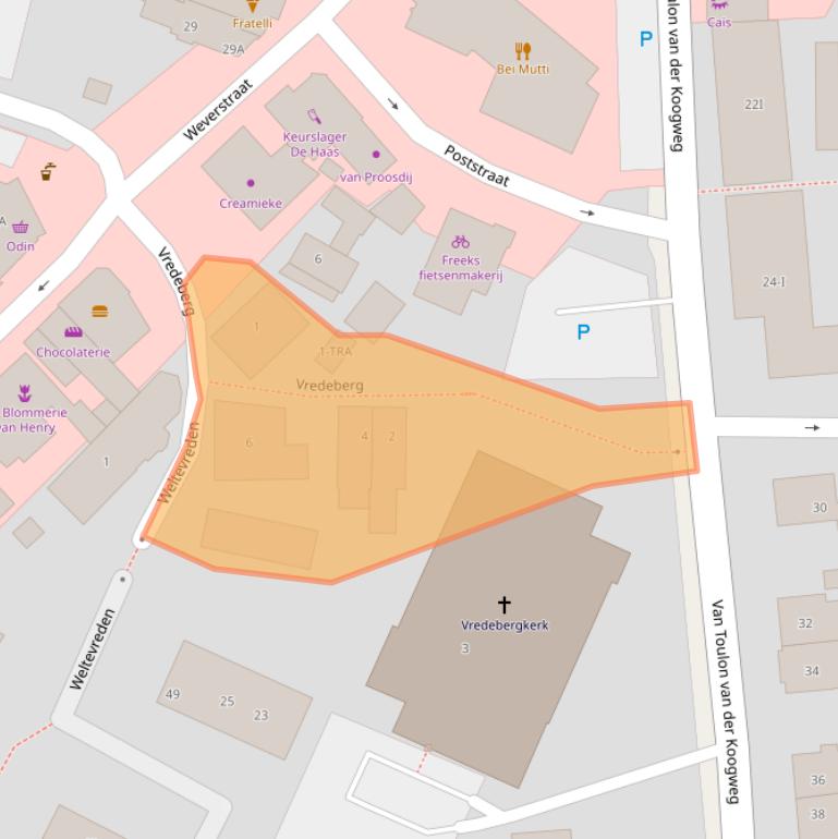 Kaart van postcodegebied 6862DX.