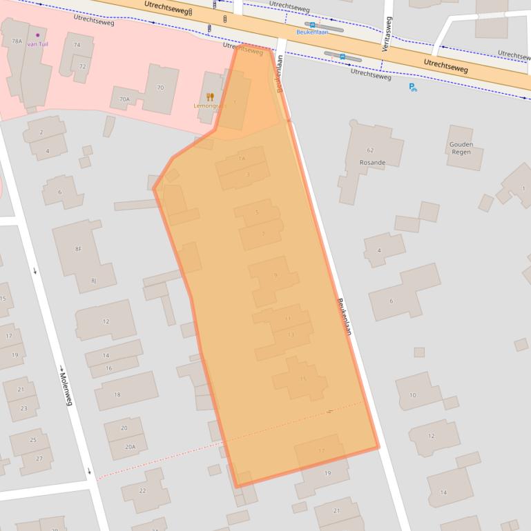 Kaart van postcodegebied 6862HR.