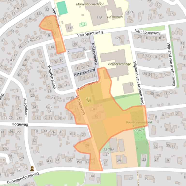 Kaart van postcodegebied 6862XG.