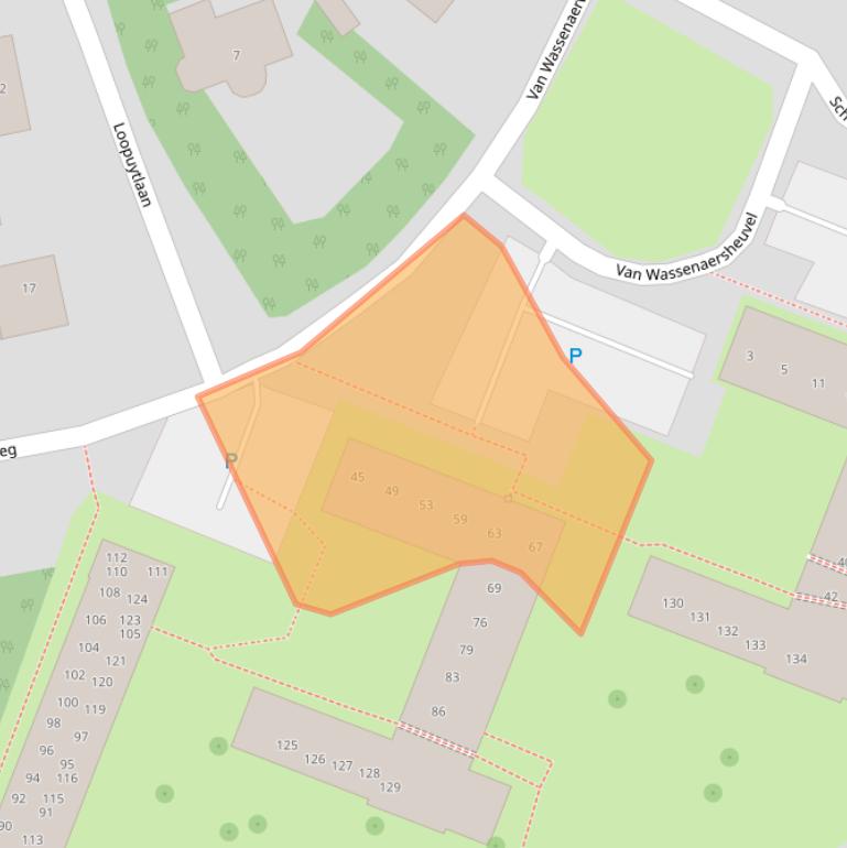 Kaart van postcodegebied 6862XV.