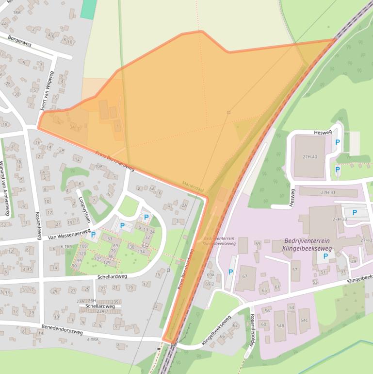 Kaart van postcodegebied 6862ZE.