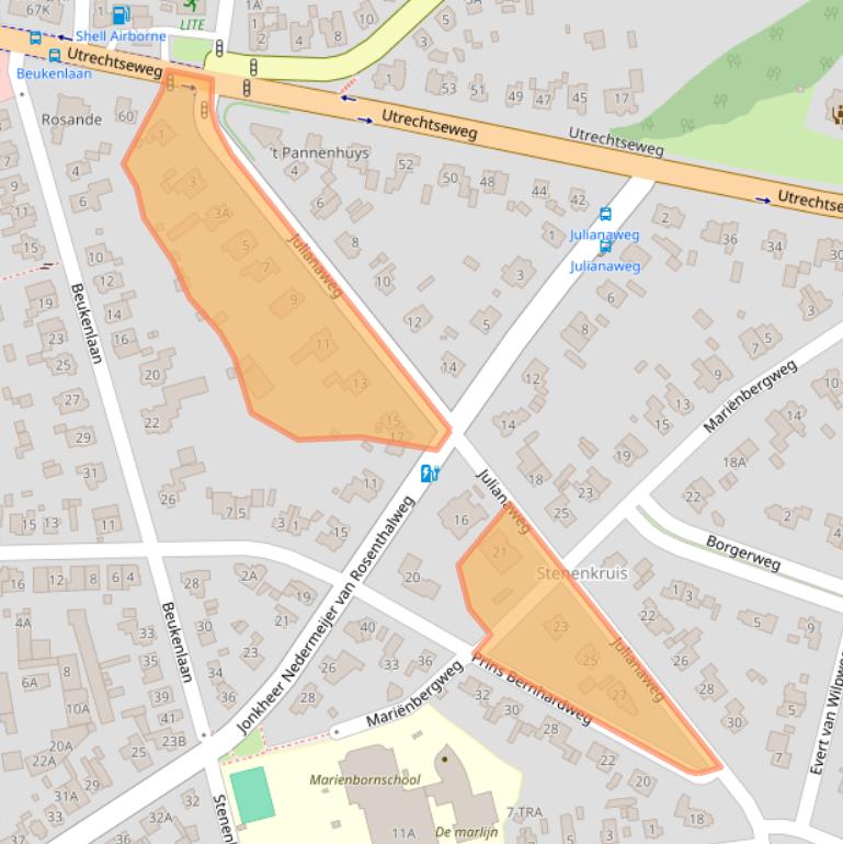 Kaart van postcodegebied 6862ZN.