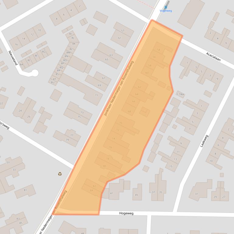 Kaart van postcodegebied 6862ZX.