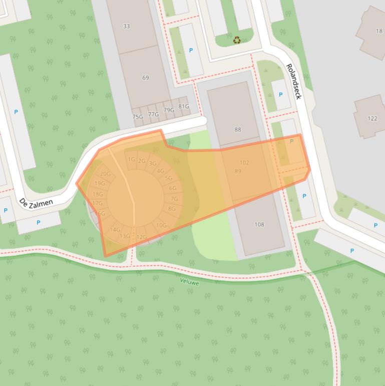 Kaart van postcodegebied 6865AE.