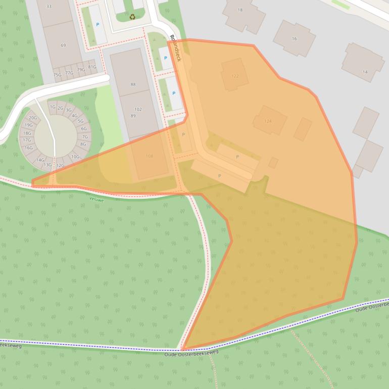 Kaart van postcodegebied 6865AG.