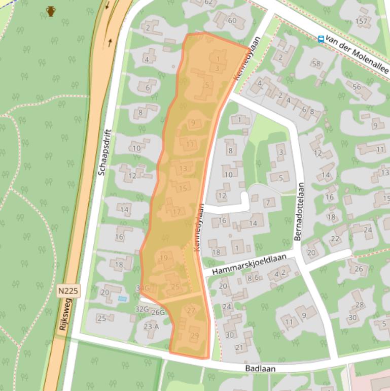 Kaart van postcodegebied 6865BG.